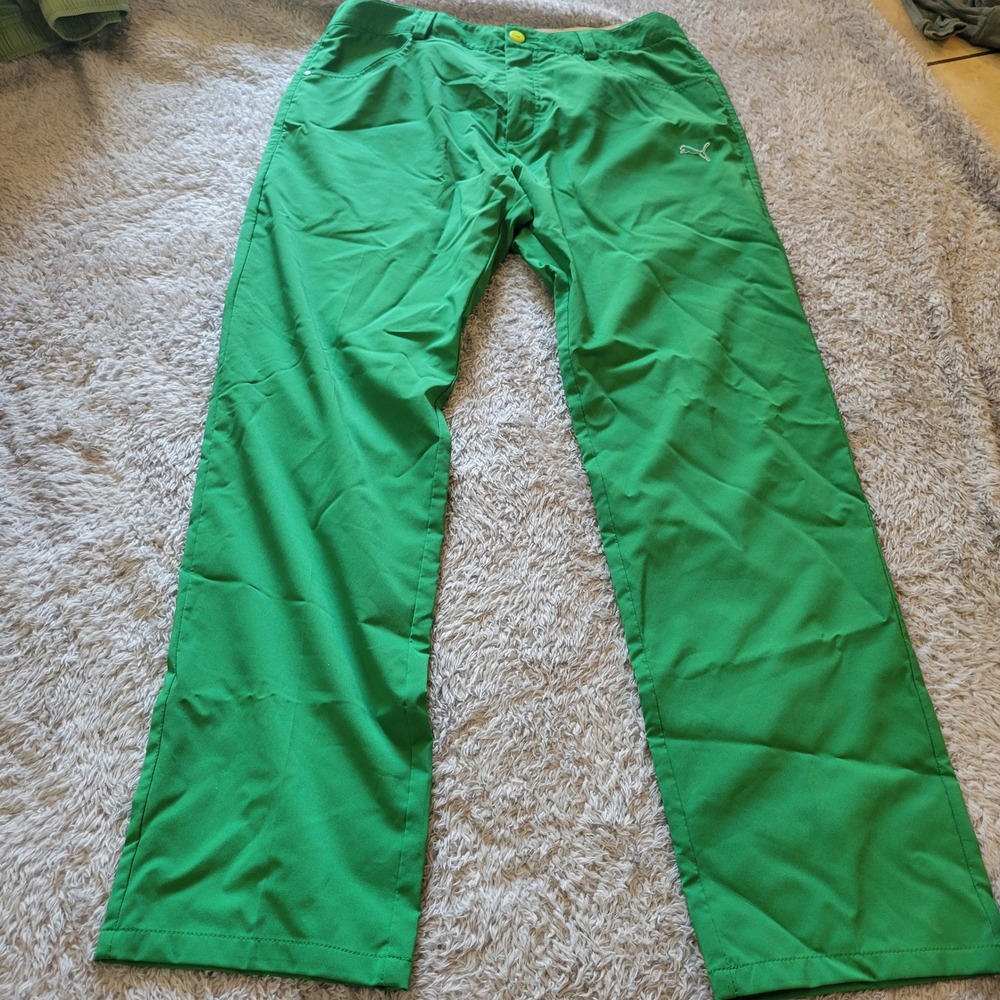 Puma Golf Mens Green Straight Leg Pants Size 32x32 Sportlifestyle Activewear